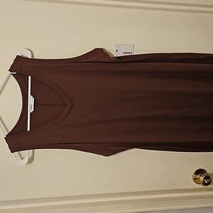 Long brown sleeveless new Sonoma dress